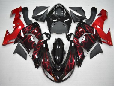 2006-2007 Rot Flamme Kawasaki ZX10R Motorrad Verkleidung