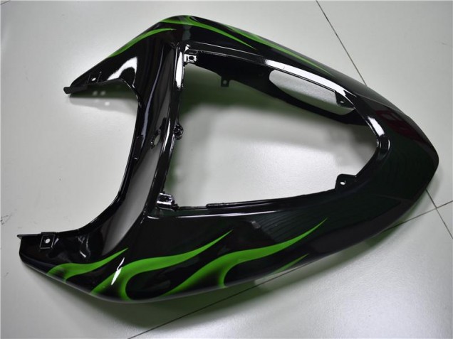 2006-2007 Schwarze grüne Flamme Kawasaki ZX10R Motorrad Verkleidung