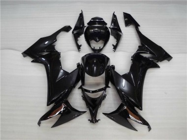 2008-2010 Glänzend Schwarz Kawasaki ZX10R Motorrad Verkleidungen