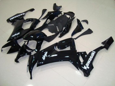 2008-2010 Glänzend Schwarz mit weißem Aufkleber Kawasaki ZX10R Motorrad Verkleidung