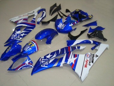 2008-2016 Blau Weiß Fiat 27 Rot Wudy Yamaha YZF R6 Motorrad Verkleidung