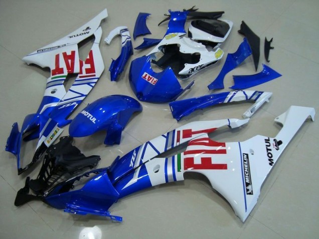 2008-2016 Blau Weiß Rot Fiat Yamaha YZF R6 Motorrad Verkleidung