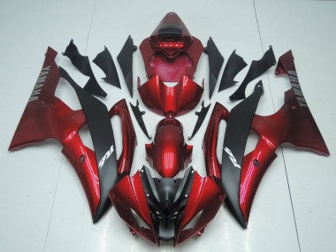 2008-2016 CUndy Rot und Schwarz Yamaha YZF R6 Motorrad Verkleidung