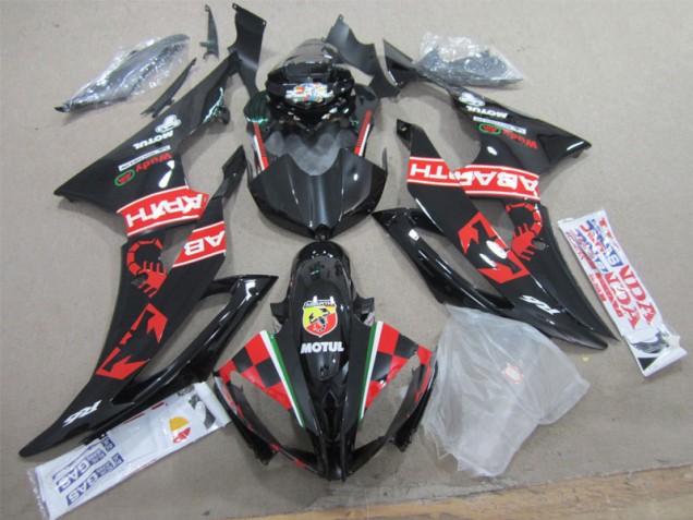 2008-2016 Schwarz weißes Motul Yamaha YZF R6 Motorrad Verkleidung