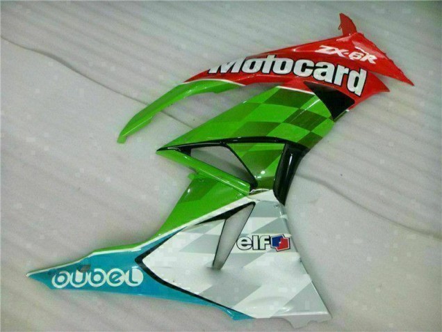 2009-2012 Rot Grün Motocard Kawasaki ZX6R Motorrad Verkleidung